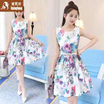 Penawaran Bagus Wanita organza Slim temperamen rok tutu tanpa lengan gaun (Gambar warna) Perbandingan harga