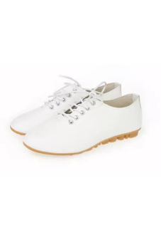 Gambar Wanita Sepatu Datar Oxford Renda Sepatu Kasual (Putih)