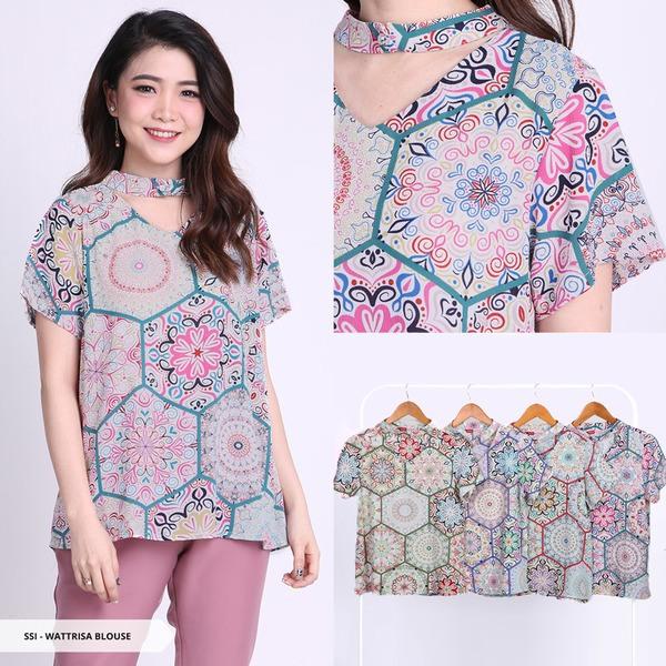 Wattrisa Floral Choker Blouse - Tosca