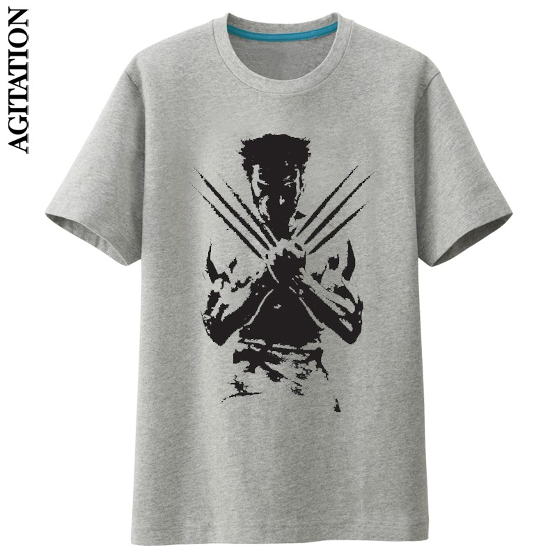 Cheap online Wolverine kapas baru leher bulat lengan pendek t-shirt (Abu-abu
