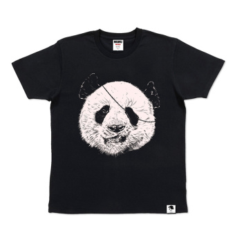 Gambar Wuzhengjunpin Eropa Dan Amerika Katun Panda Dicetak T shirt (T shirt hitam (Panda kepala)) (T shirt hitam (Panda kepala))