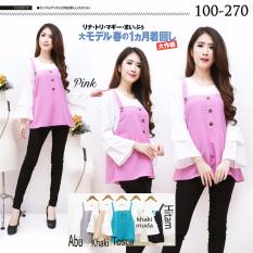 Xavier Blouse blouse Nilly 270 Abu Blouse Lengan panjang / lengan ruffle 3/4 / lengan terompet / Blouse Kotak Polos Cewek / Hem Kemeja Baju Wanita Fashion Bangkok / Blus Korean Style / Blouse Wanita Modern / blus wanita terbaru
