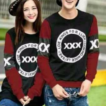 Gambar Xxx maroon sweater combad couple jaket pasangan