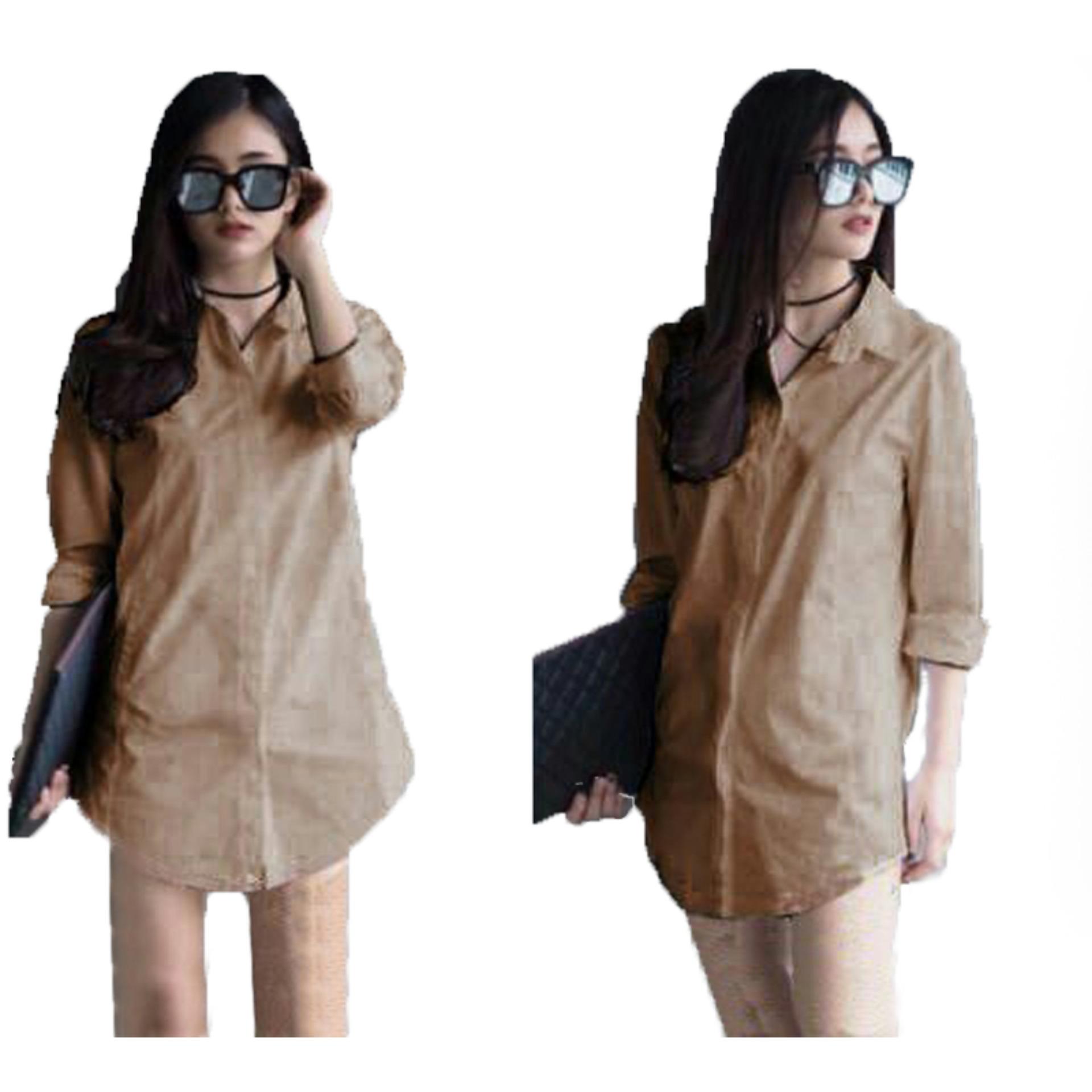 Yuki Fashion Kemeja Shinta Best Seller - Navy