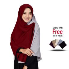 Zannah Hijab New Daily Hijab Murah Jilbab Segi4 Kombinasi Segi Empat Persegi Segiempat Dua Warna Kanan dan Kiri Atasan Dress Gamis Syari Untuk Wanita Muslimah Ibu Pengajian Bahan Wolfis Premium Grade A - Free Inner