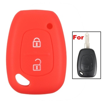 Gambar 2 Button Silicone Smart Key Fob Case Cover For Renault Kangoo Master Trafic Red   intl