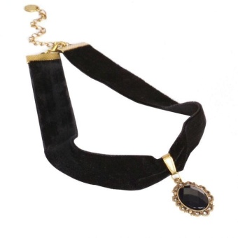 Gambar 2016 Hot Women s Fashion Necklace Black Lace Collar ChokerStatement Bib Pendant   intl