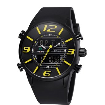 2016 Men Quartz Watch Sports Watches Mens Fashion Casual WatchVogue Mens Army Military Wristwatch Orologi WEIDE ClockRelojes(Yellow) - intl  