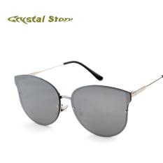 2017 Vintage Retro Cat Eye Sunglasses Tanpa Bingkai Wanita Hot Sinar Lensa Cermin Medusa Kacamata-Intl