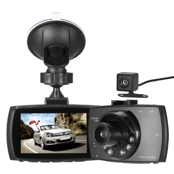 Gambar 2.7inch 1080P FHD H.264 Night Vision Car DVR Video Recorder Dash Camcorder Dual Camera With LED lights fill light   intl