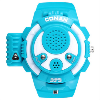 Gambar 3.0 Detective Conan Boys  Laser Shell Bounce Voice Recording Anime Multifunctional Watches(ColorLight Blue)