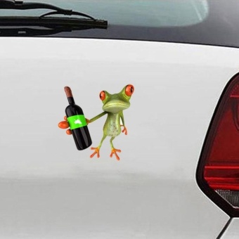 Gambar 3D Beer Frog Funny Car Stickers Truck Window Decal Graphics Sticker  intl