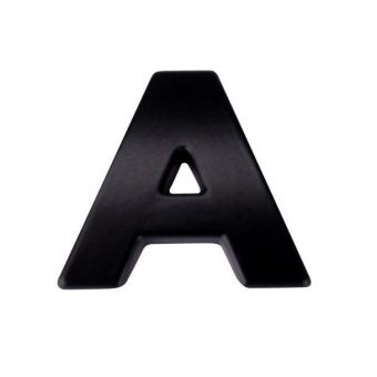 Gambar 3D DIY Metallic Alphabet Sticker Car Emblem Letter Silver BadgeDecal BK A   intl