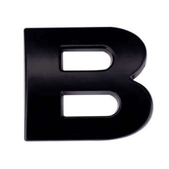 Gambar 3D DIY Metallic Alphabet Sticker Car Emblem Letter Silver BadgeDecal BK B   intl