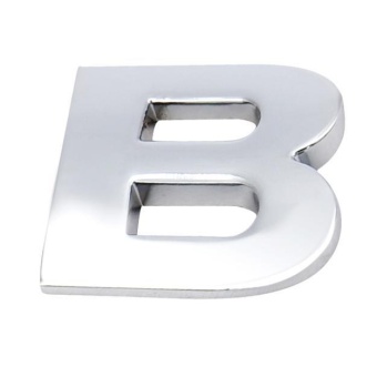 Gambar 3D DIY Metallic Alphabet Sticker Car Emblem Letter Silver BadgeDecal SL B   intl