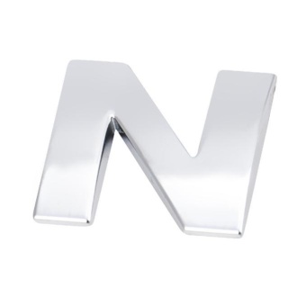 Gambar 3D DIY Metallic Alphabet Sticker Car Emblem Letter Silver BadgeDecal SL N   intl
