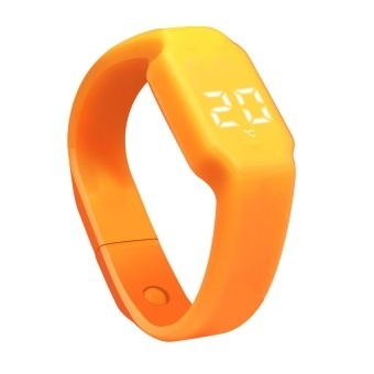 3D LED Calorie Pedometer Sportsmart Smart Bracelet Wrist Watch Unisex Orange - intl  