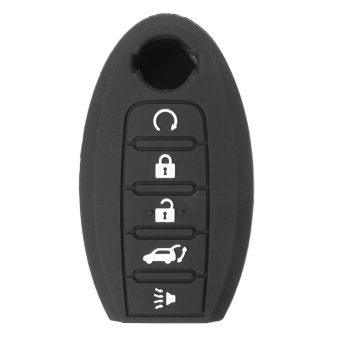 Gambar 5 BTN FIT FOR ALTIMA MURANO QASHQAI SILICONE KEY COVER FOB CASE REMOTE HOLDER (Black)   intl