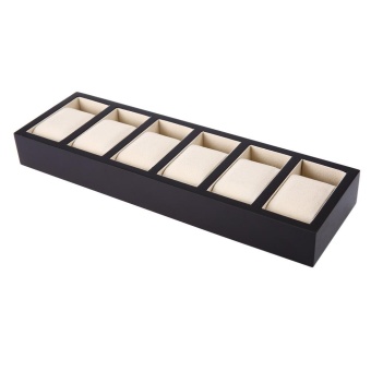 6 Grids Paint Wooden Watch Display Case Jewelry Storage Organizer - intl  