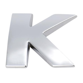 Gambar (A Z) 3D DIY Metallic Alphabet Sticker Car Emblem Letter SilverBadge Decal SL K   intl