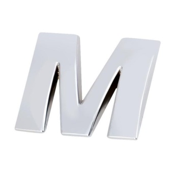 Gambar (A Z) 3D DIY Metallic Alphabet Sticker Car Emblem Letter SilverBadge Decal SL M   intl