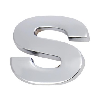 Gambar (A Z) 3D DIY Metallic Alphabet Sticker Car Emblem Letter SilverBadge Decal SL S   intl