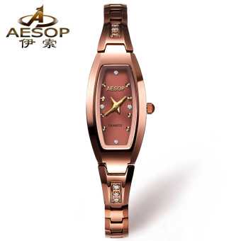 Gambar Aesop berlian dan emas wanita gelang tungsten baja Shi Ying menonton jam tangan