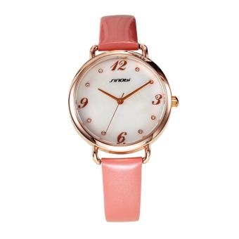 aiweiyi Hot Sale Fashion SINOBI Women Dress Luxury Brand Watch Relogio Masculino Quartz Clock Wristwatch Big Number Watch Women Gift (Pink)  