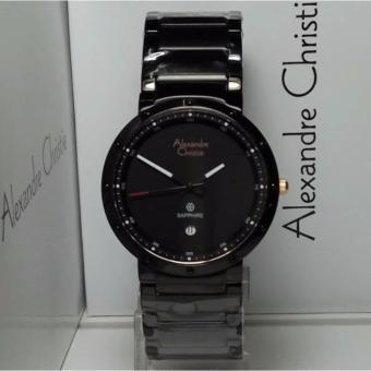 Alexandre Christie 8229 - Jam Tangan Pria Sapphire -Full Black  