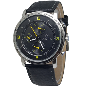 Gambar Alfa watch Slim Cronograph Jam Tangan Pria Strap Kulit
