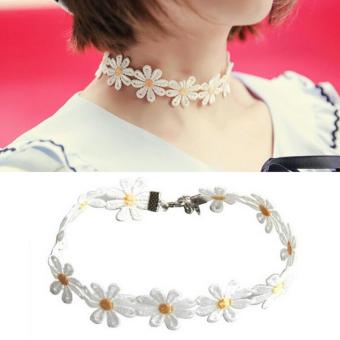 Gambar Amefurashi Kalung Cantik   Manis Choker A72 Women Delicate Daisy White Bohemian