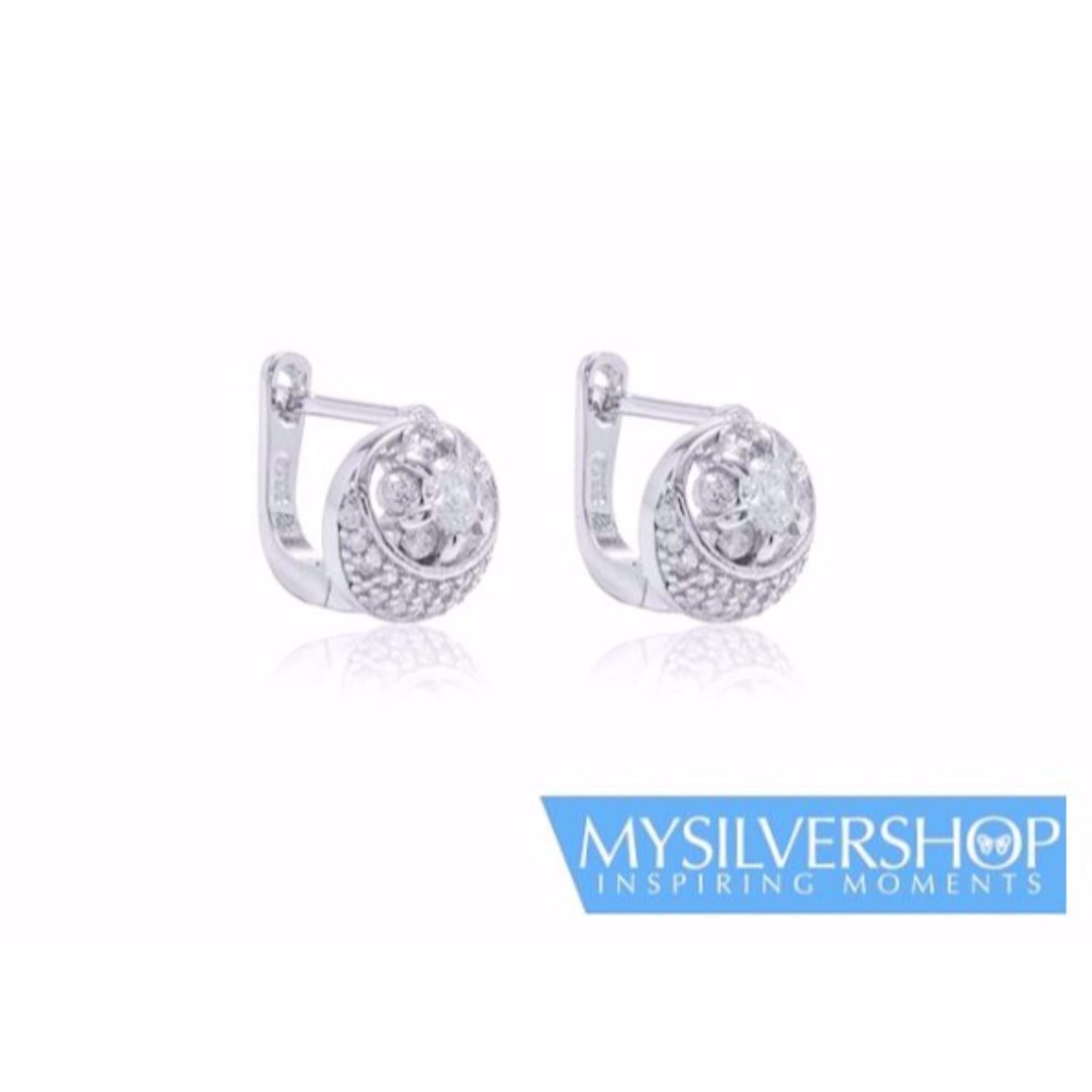 Anting FRANCESCA Silver 925 - Berlapis Emas Putih