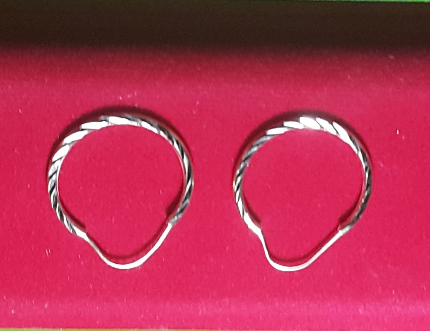 Anting Hoop Bulat Besar Garis2 Emas Asli Kadar Emas 70 17 