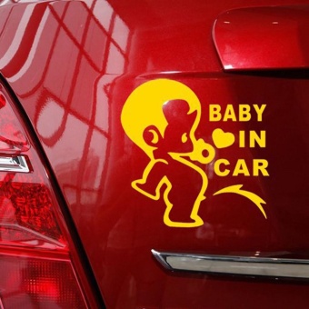 Gambar Baby Pissing On Board In The Car Car Decal Vinyl Sticker For WindowBumper Panel   intl