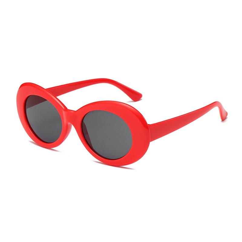 Baru Retro kecil kotak Sunglasses pria dan Women tren Sunglasses - Red Box lembar Gray Hitam