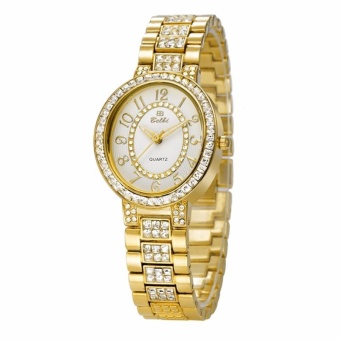 Belbi Brand Fashion Womens Dress Watches Gold Full Steel Waterproof Wristwatches Japan Quartz Movement Watch Relogios feminine - intl  