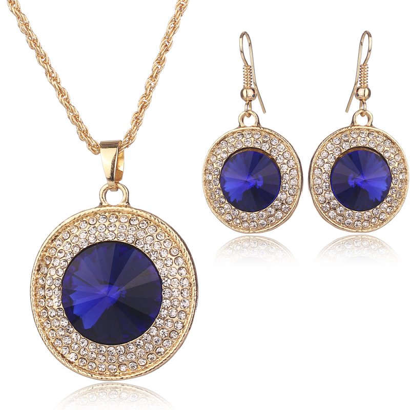 Korea Diamond Berlapis Lapis Manik Manik Kalung Set Putih 