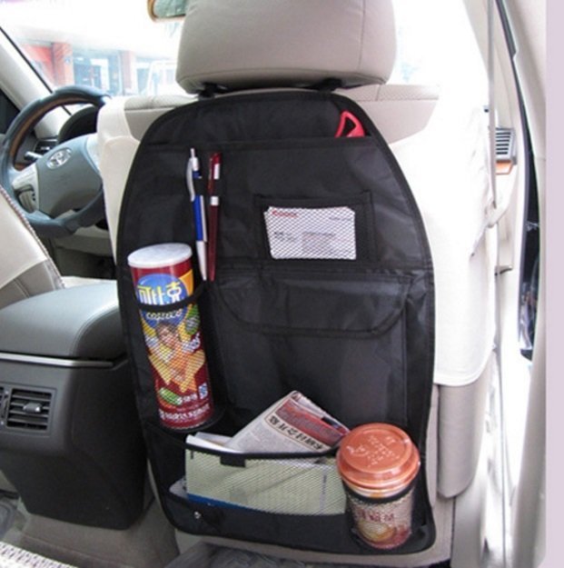 BEST Six Pocket Jok Belakang Mobil Organizer Car Back Seat Tempat Minum Dsb HITAM