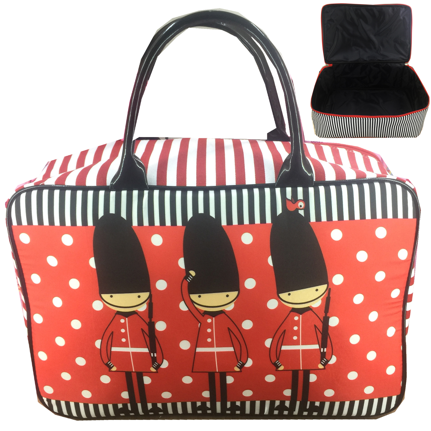 BGC Travel Bag Kanvas London Prajurit - Black Red