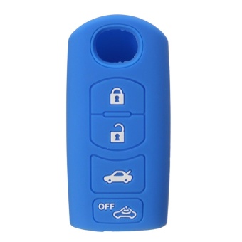 Gambar Black Silicone Case Shell Cover FOR M6 CX7 CX9 SEDAN 4 ButtonsSmart Key Fob (Blue)   intl