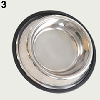 Gambar Bluelans(R) 1 Pc Stainless Steel Durable Pet Dog Cat Feeding Food Non Slip Bowl Dish 1 Pc   intl