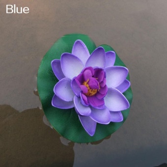 Gambar Bluelans(R) Artificial Water Lily Floating Flower Lotus Home Yard Pond Fish Tank Decor (Blue)   intl