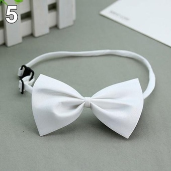 Gambar Bluelans(R) Cute Solid Color Adjustable Cat Bowtie Pet Dog Collar Bowknot Necktie Bow Tie (White)   intl