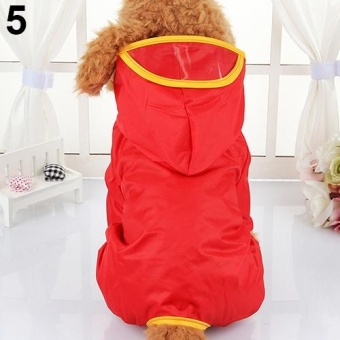 Gambar Bluelans(R) Fashion Dog Pet Waterproof Raincoat with Cap Hoody Outdoor Rain Clothes L (Red)   intl