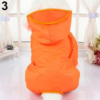 Gambar Bluelans(R) Fashion Dog Pet Waterproof Raincoat with Cap Hoody Outdoor Rain Clothes XL (Orange)   intl