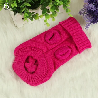 Gambar Bluelans(R) Fashion Pet Dog Cat Knitted Sweater Winter Warm Coat Puppy Cute Jacket Apparel 14 (Rose)   intl