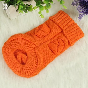 Gambar Bluelans(R) Fashion Pet Dog Cat Knitted Sweater Winter Warm Coat Puppy Cute Jacket Apparel 4 (Orange)   intl