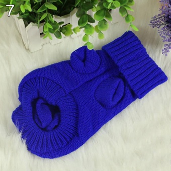 Gambar Bluelans(R) Fashion Pet Dog Cat Knitted Sweater Winter Warm Coat Puppy Cute Jacket Apparel 4 (Royal Blue)   intl