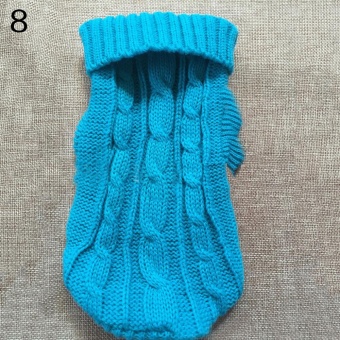 Gambar Bluelans(R) Fashion Pet Dog Cat Knitted Sweater Winter Warm Coat Puppy Cute Jacket Apparel 8 (Sky Blue)   intl