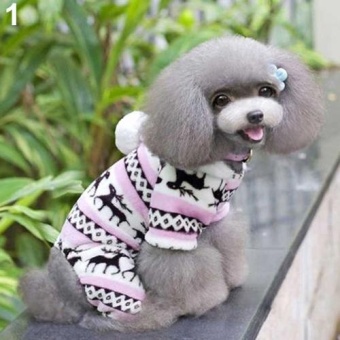 Gambar Bluelans(R) Pet Dog Puppy Cute Elk Warm Winter Soft Sweater Hoodie Jumpsuit Coat Clothes Outwear S (Pink)   intl